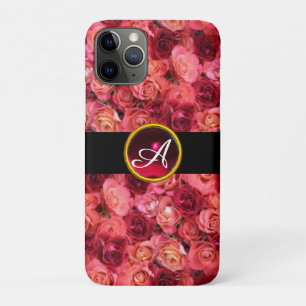 PINK RED ROSE FIELD ,RED RUBY GEMSTONE MONOGRAM Case-Mate iPhone CASE