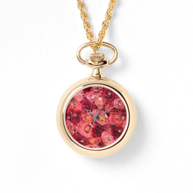 PINK RED ROSE FIELD WATCH (Front)