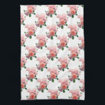 Pink Red Roses Floral Template Watercolor Art Tea Towel<br><div class="desc">Pink Red Roses Floral Template Watercolor Art Modern Kitchen Towel.</div>