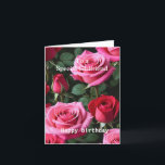Pink Red Roses For a Special Girlfriend  Birthday Card<br><div class="desc">For a Special Girlfriend Pink Yellow Roses Birthday</div>