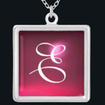 Pink Red Ruby Gem  Monogram Silver Plated Necklace<br><div class="desc">Elegant and unique design  with gemstone. Very accurated nurbs modelling and rendering in 3D Studio Max by Bulgan Lumini .Part from series Hyper Talismans.</div>