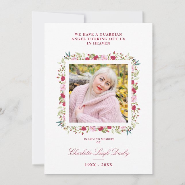 Pink & Red Shades Botanical Floral Garland Photo (Front)