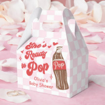 Pink Red She's Ready to Pop Baby Shower