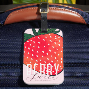 Pink Red Strawberry Berry Sweet Luggage Tag