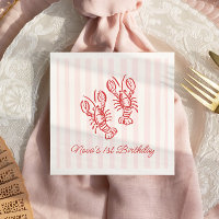 Pink & Red Stripe Lobster 1st Birthday