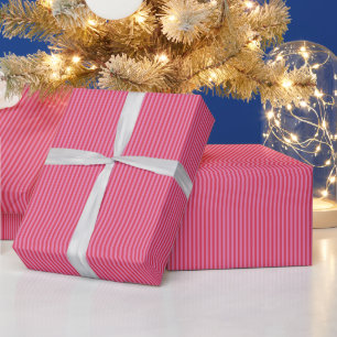 Pink Red Stripes Festive Bright Colourful Holiday Wrapping Paper