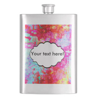 Pink red texture hip flask