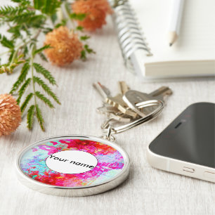 Pink red texture key ring