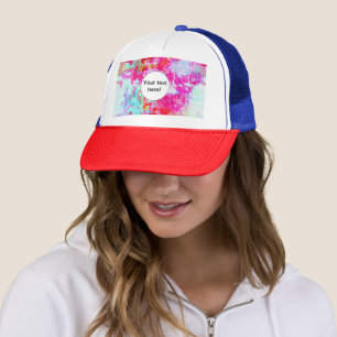 Pink red texture trucker hat