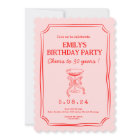 Pink Red Whimsical Funky Quirky 30 th Birthday