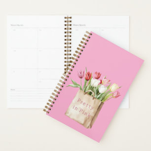 Pink Red Yellow White Tulip Flowers in Bag Planner