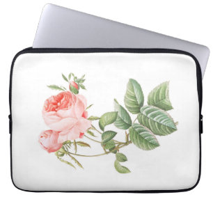 Pink Redouté Vintage Rose Laptop Sleeve