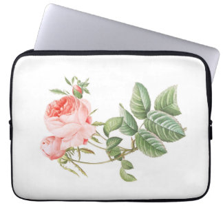 Pink Redouté Vintage Rose Laptop Sleeve