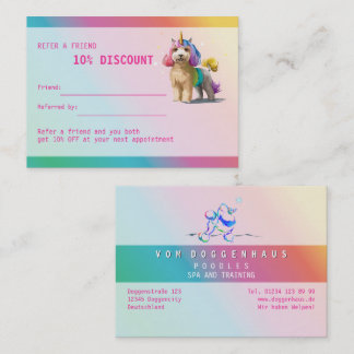 Pink Refer a friend Poodle Cards