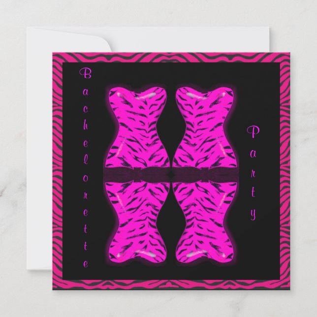 PINK REFLECTION CORSET BACHELORETTE PARTY INVITATI INVITATION (Front)
