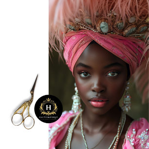 Pink Regal Headdress Ornate Gold Crown Decoupage Tissue Paper