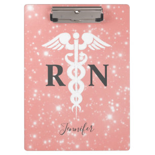 Pink Registered Nurse RN Script Personalised  Clipboard