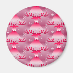 pink reindeer magnet