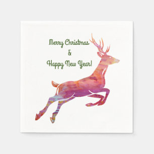 Pink Reindeer Napkin