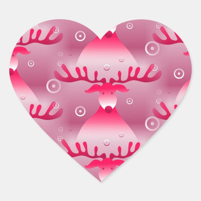pink reindeer stickers (Front)