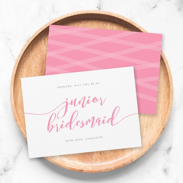 Pink Relax Script Will You Be My Junior Bridesmaid Invitation (Creator Uploaded)
