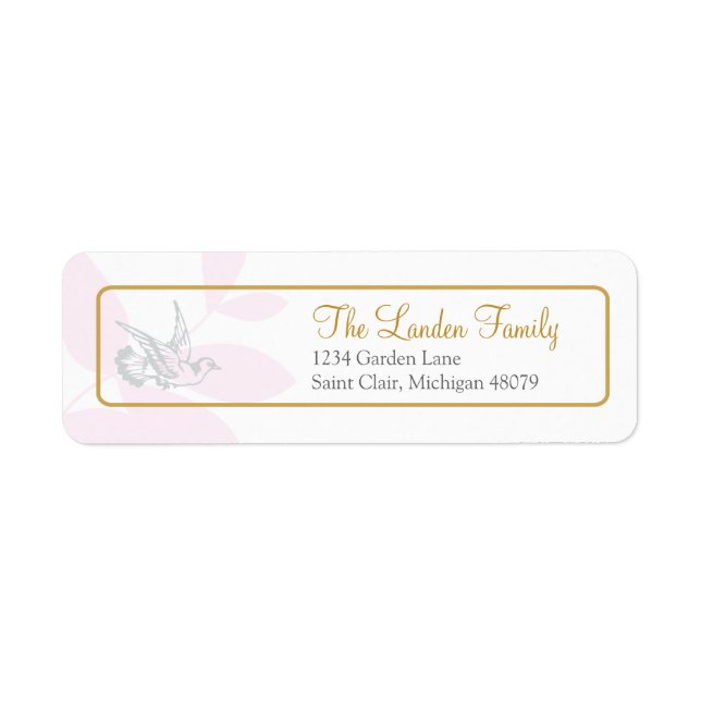 Pink Religious Address Label (Front)