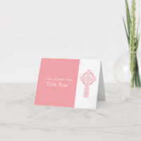 Pink Religious Irish Cross Thank You