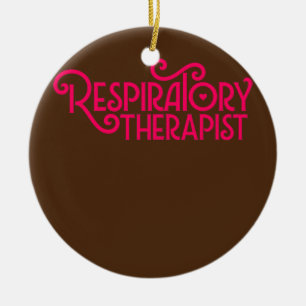 Pink Respiratory Therapist Therapy Script RRT RT Ceramic Tree Decoration