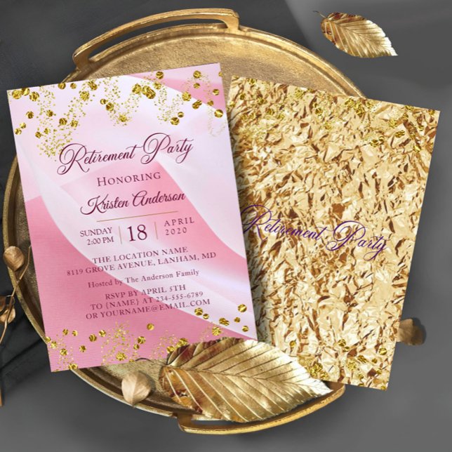 Pink Retirement Party Invitation (Creator Uploaded)