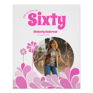 Pink Retro 60th Birthday Party Poster