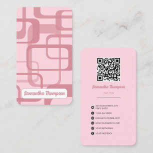 Pink Retro Abstract Pattern Business Card