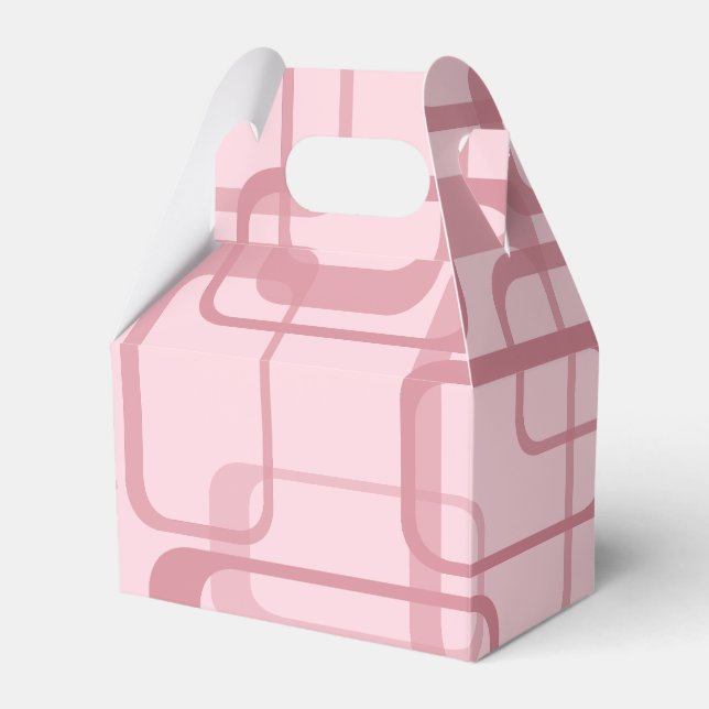 Pink Retro Abstract Pattern Favour Box (Front Side)