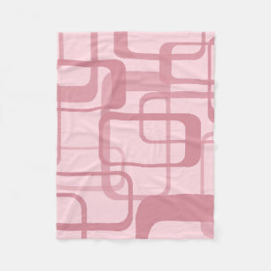 Pink Retro Abstract Pattern Fleece Blanket