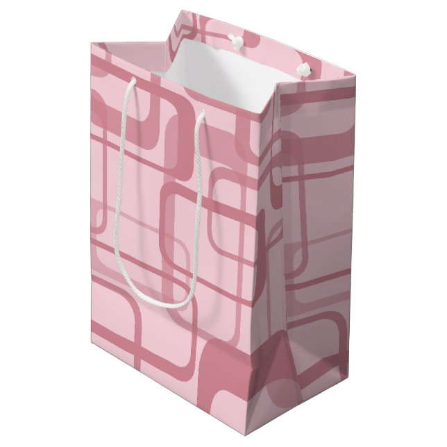 Pink Retro Abstract Pattern Medium Gift Bag (Front Angled)