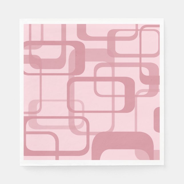 Pink Retro Abstract Pattern Napkin (Front)