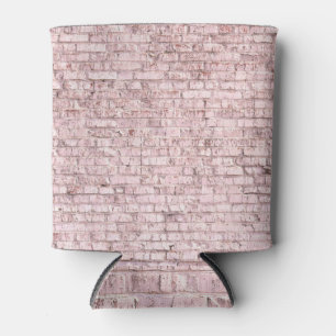 Pink Retro Brick: Saturated Abstract Can Cooler