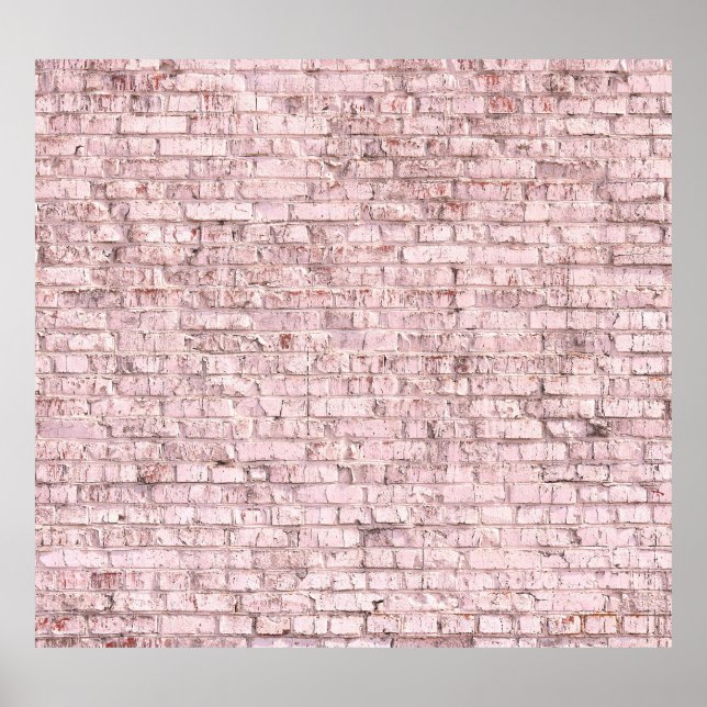 Pink Retro Brick: Saturated Abstract Poster (Front)