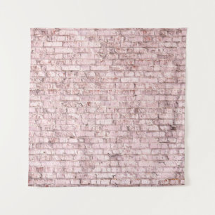 Pink Retro Brick: Saturated Abstract Tapestry