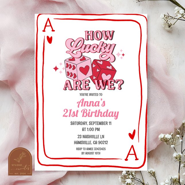pink retro casino birthday invitation (Creator Uploaded)