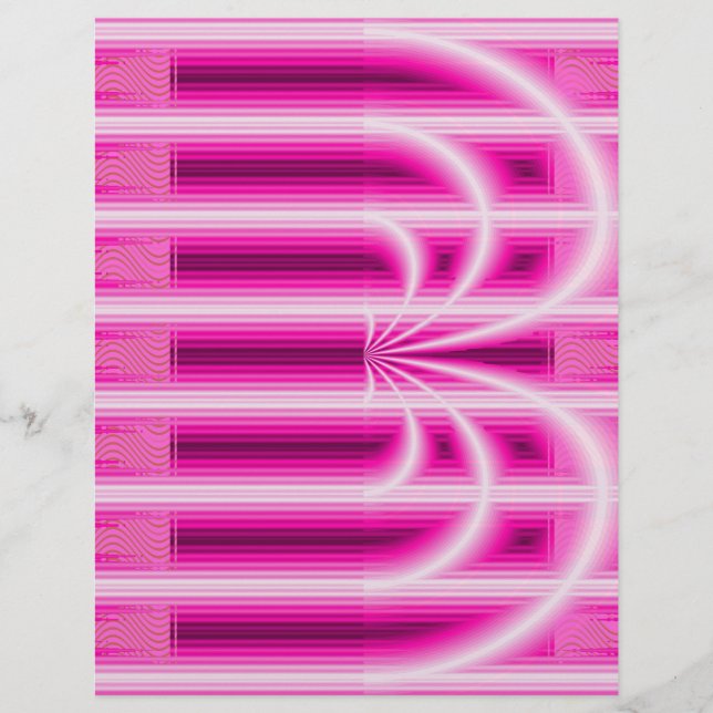 Pink Retro Cathedral Bulk Scrapbook Paper Pages (Front)