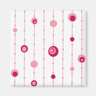 Pink retro circles magnet