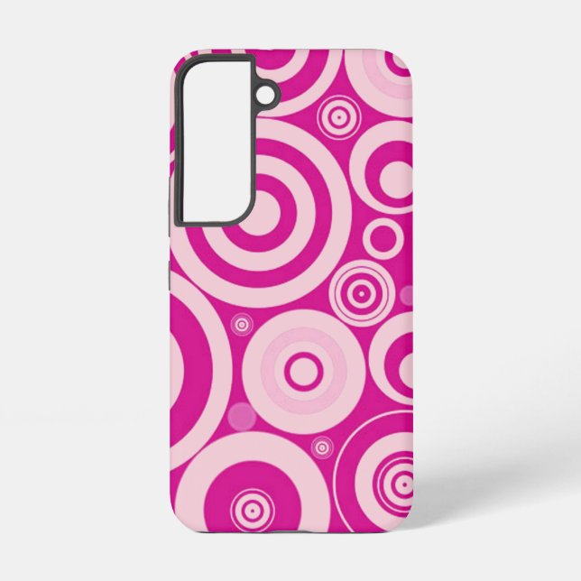 Pink Retro Circles Pattern  Samsung Galaxy S22 Case (Back)