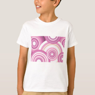 Pink Retro Circles Pattern T-Shirt