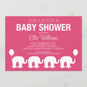 PINK RETRO CIRCUS   BABY SHOWER INVITATION