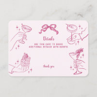 Pink Retro Cocktail Party Details Insert