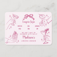 Pink Retro Cocktail Party Lingerie Sizes Insert