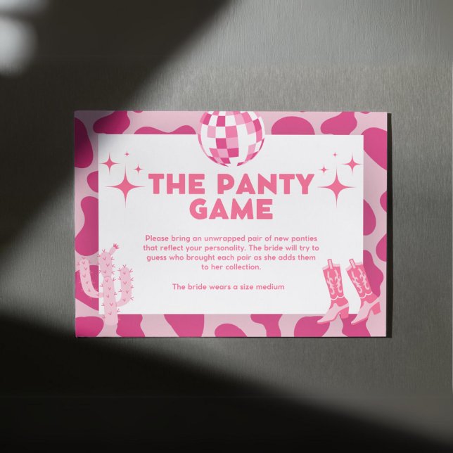 Pink Retro Disco Cowgirl The Panty Game Enclosure Card (Creator Uploaded)