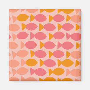 Pink Retro Fish Magnet