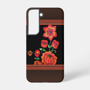 Pink Retro Flowers Samsung Galaxy Case