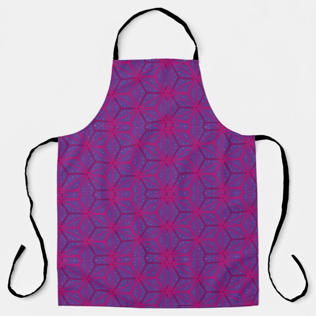 Pink retro geometric pattern  apron (Front)